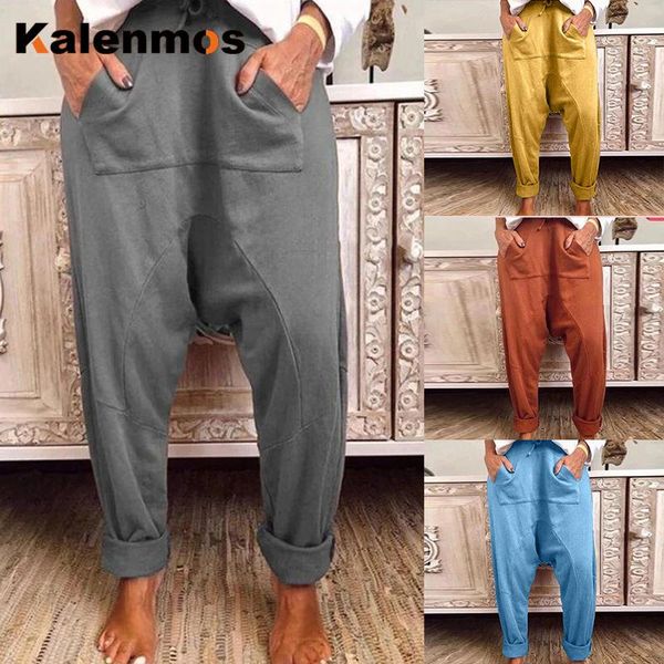 

women's leggings harem pants women streetwear high waist autumn spring kalenmons casual 2021 baggy hip punk vintage trousers, Black