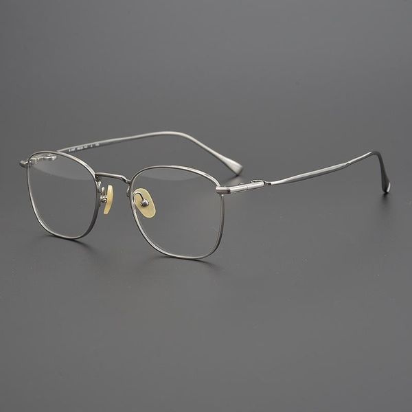 

fashion sunglasses frames retro japan hand-made box pure titanium glasses frame for men and women. full-frame are customized to prevent blue, Black