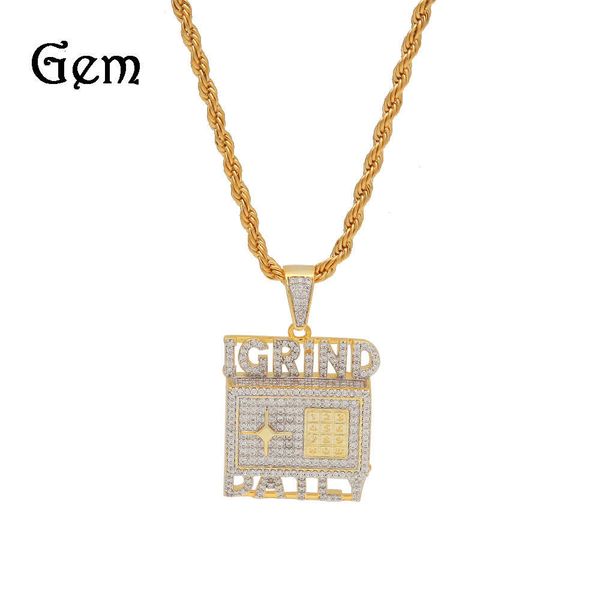 

2019 new hip hop safe with zircon pendant, Silver