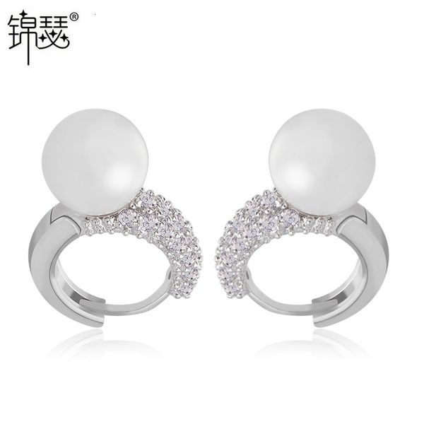

jewelry charm stud aaa zircon ear clasp korean elite temperament earrings gift, Golden