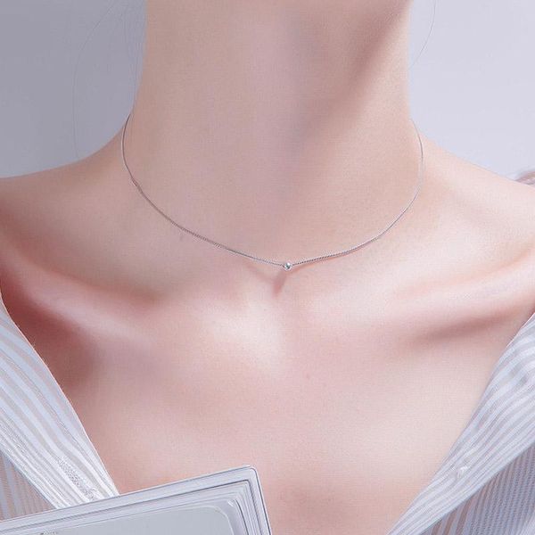 

chokers 925 sterling silver choker necklaces women fine jewelry wedding accessories geometric pendant beads necklace wholesale, Golden;silver