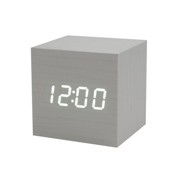 

other clocks & accessories small table decor adjustable brightness voice control electronic travel led digital wooden alarm clock home offic
