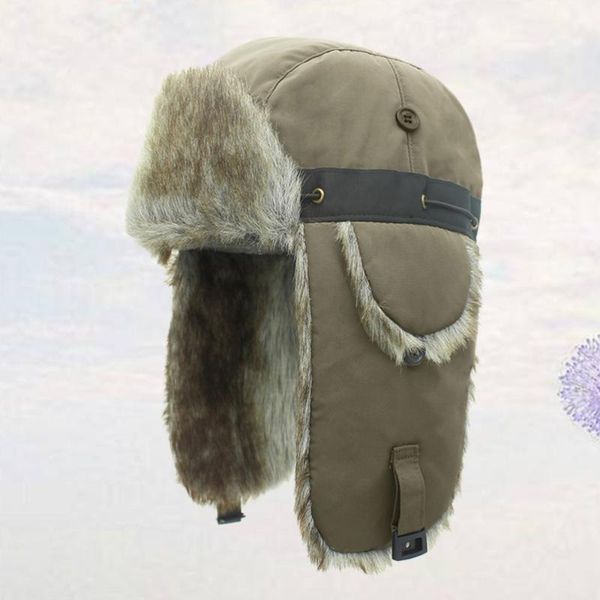 

trapper hat winter thicken fleece ski hat with ear flaps warm winter outdoor thicken adjustable hunting headdress for, Black;white