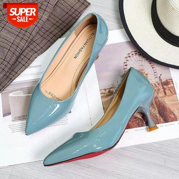 

fashion high heels fall new women's shoes pointed wild black work dress party pumps slip-on thin heels zapatos de mujer #ay4l