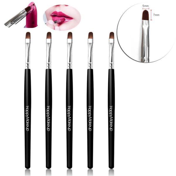 

makeup brushes 5pcs wooden handle lip eye brush soft extension applicator black lips make up tools beauty cosmetics accessories