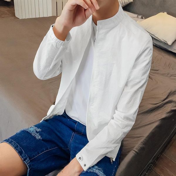 

men's jackets korean clothes sunscreen 2021 spring summer coat men ultra-thin bomber jacket mens clothing h0200 kj5765, Black;brown