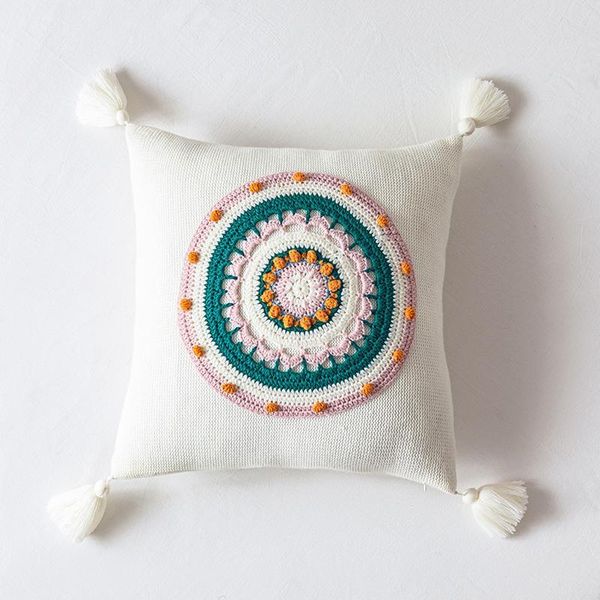 

pillow case mandala hand knitting cushion cover chinese style series soft throw sofa bedside home decoration pillows