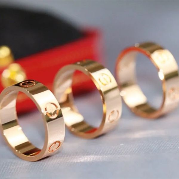 

5mm 316l titanium steel ring silver love zircon men and women rose gold rings jewelry for lovers couple wedding gift