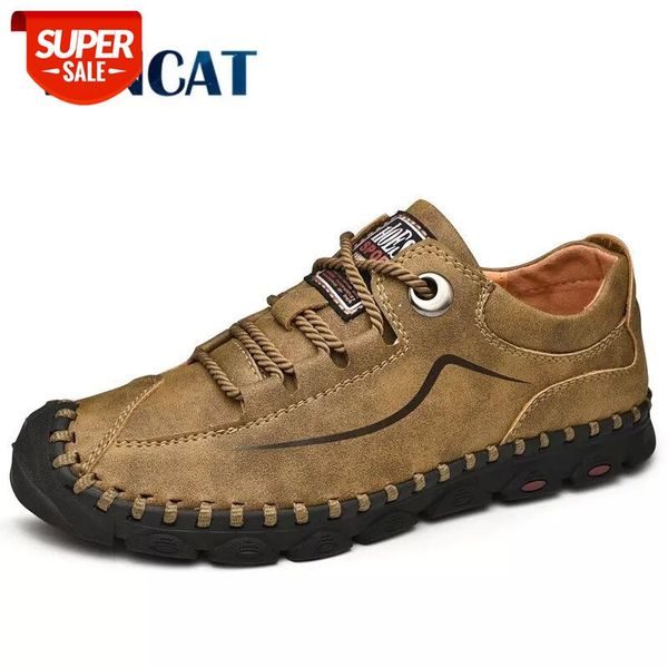 

2020 new men casual shoes handmade leather loafers comfortable men's shoes quality split leather flat moccasins men sneakers #8j72