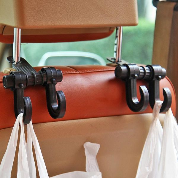 

interior decorations 180 degree swivel car seat back hook multi-functional metal auto headrest hanger bag holder for purse bracket