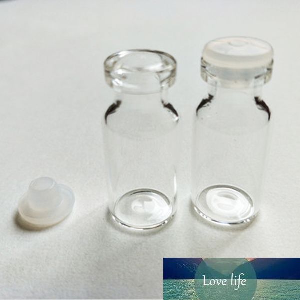 10 Stück 2 ml kleine leere Glasflaschen, Miniatur-Glasflaschen mit Gummistopfen, transparenter Glas-Butyl-Gummistopfen