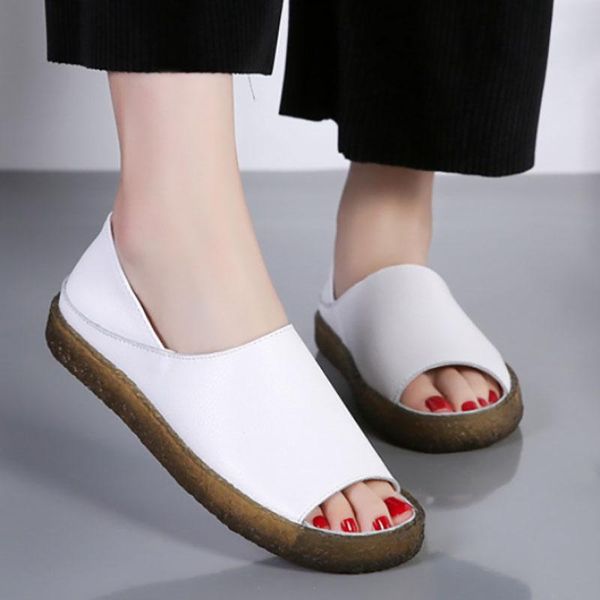 

sandals women flat shoes summer ladies lightweight breathable casual soft bottom outdoor fashion large size 43 44, Black