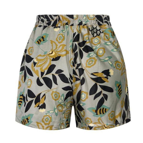 

women sport shorts fashion leaves printed running shorts ladies loose elastic waist short pants summer quick dry gym, Black;blue
