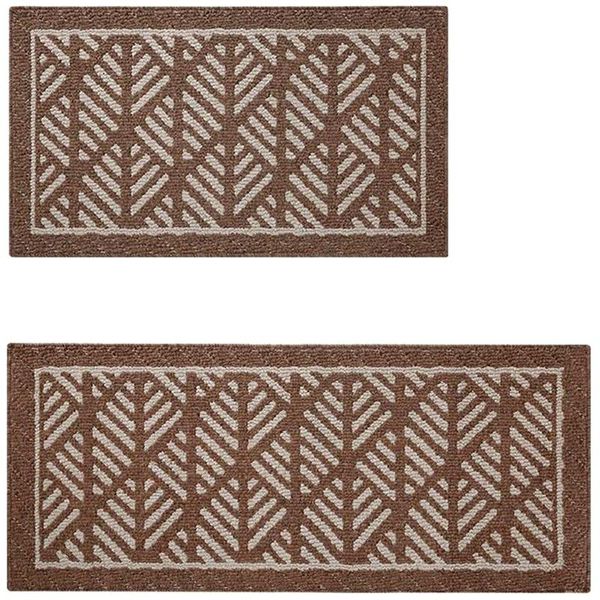 

carpets kitchen rug sets, 2 pack mats natural latex backing non slip super absorbent durable microfiber