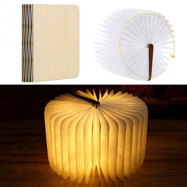 

book lights portable usb rechargeable led booklight for night foldable wooden lamp light desk home decoration