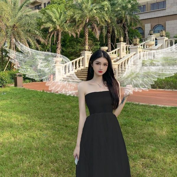

casual dresses the very white gauze bitter fleabane pure color of type that wipe a bosom holiday web celebrity servers with, Black;gray