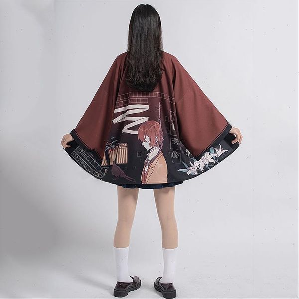 

bungou stray dogs japanese kimonos woman kimono cardigan osamu dazai cosplay shirt blouse for women yukata summer kimono, White