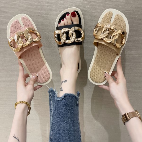 

new fashion ladies flat slides outdoor casual slippers leather female beach shoes women summer flip flops 80% off outlet online sale, Black