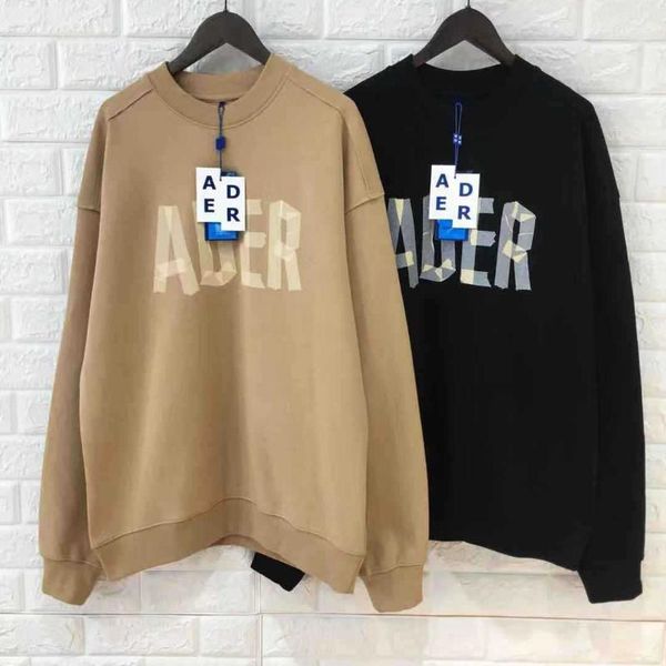

men's hoodies & sweatshirts 20fw ader error bluessom men women front blue flower motif graphic embroidered logo adererror hoodie, Black