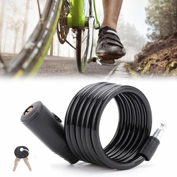 

bike locks bicycle lock with steel wire 2pc key road mountain ring-shaped cable 1.5m lengthened body