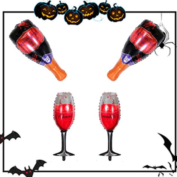 

party decoration 1pc halloween bottle wine glass foil balloons christmas decor birthday baby shower wedding decorations
