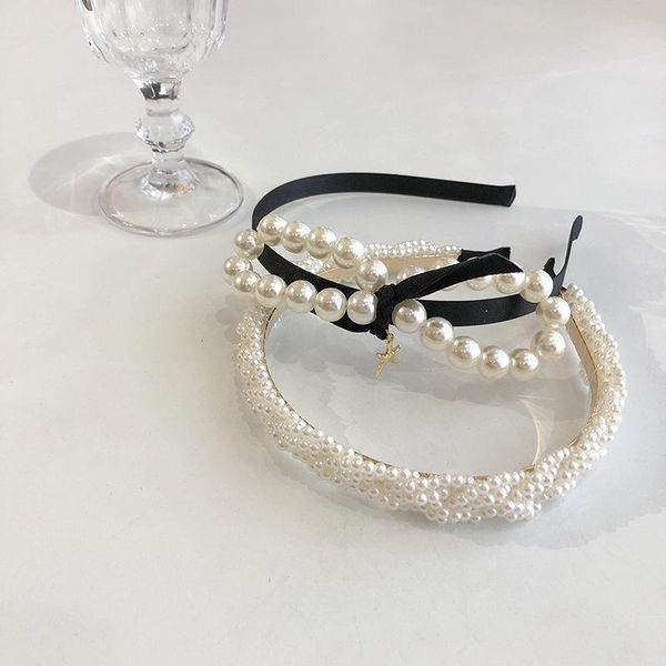 

hair accessories fashion women bow bead hairbands girl's headbands lady's headwear