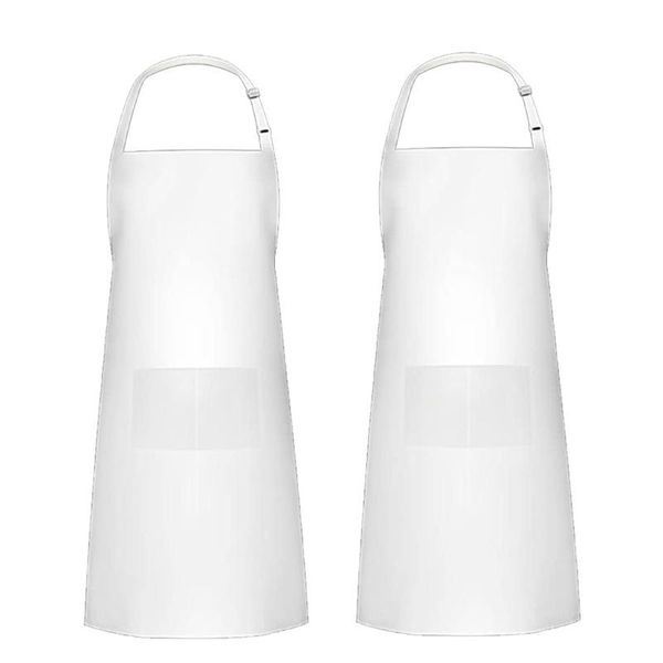

2pcs adjustable bib apron waterproof with 2 pockets cooking bbq kitchen aprons a9lb