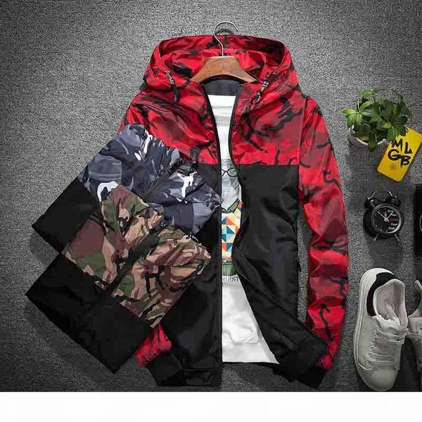 

floral camo jacket autumn mens hooded jackets slim fit long sleeve homme trendy windbreaker coat clothing drop shipping, Black;brown
