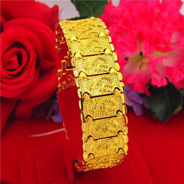 

brass gold plated lovers bracelet gold plated watch chain shajin men's dragon imitation, Golden;silver