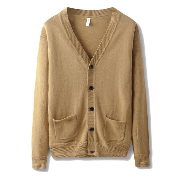 

men's sweaters autumn and winter cardigan pure cotton v-neck button thick comfortable sweater warm, fashionable casual, White;black