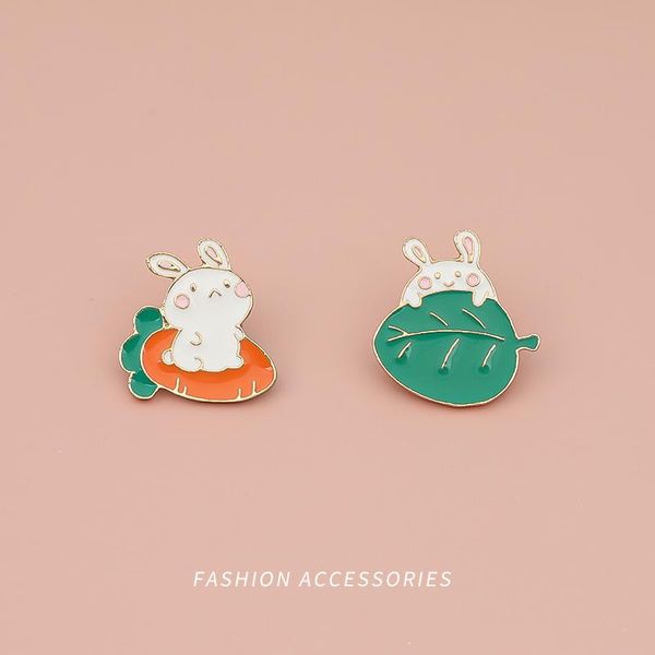 

pins, brooches funny cartoon carrot for women enamel pins badges backpack bag lapel pin lovely animal leaf broche jewelry, Gray