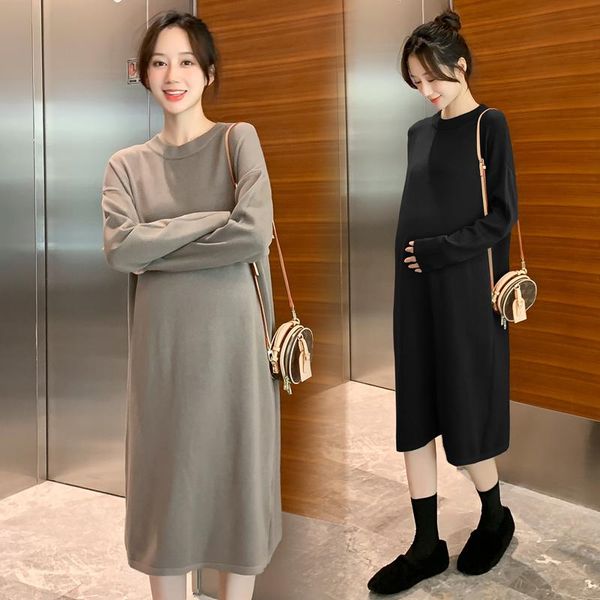 

maternity dresses 2021 brand winter dress woman casual loose version large size pregnant clothing md-02694, White