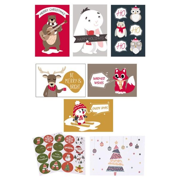 

greeting cards 1 set exquisite christmas paper with envelope stickers