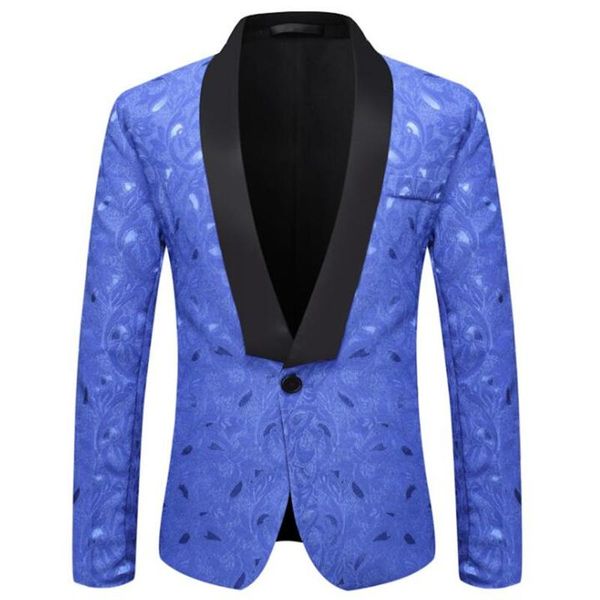 

men's suits & blazers suit jacket jacquard green fruit collar banquet wedding host dress veste costume homme black blue clothing fashio, White;black