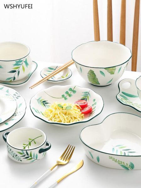 

dishes & plates underglaze color ceramic plate breakfast tableware western steak salad dessert cake sushi home kitchen storage decorative