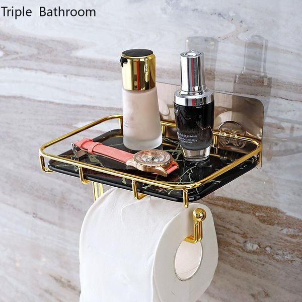 

toilet paper holders light luxury stainless steel tissue storage holder bathroom punch-wall towel shelf multifunction shelves stand