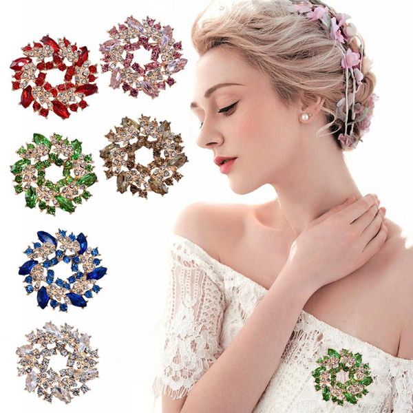 

pins, brooches luxury crystal brooch women european and american fashion nobby rhinestone all-match shining decorative corsage, Gray