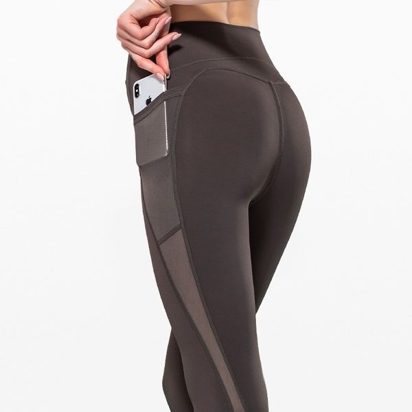 

new mesh splicing yoga pants high elastic and breathable sports tights women's running fitness pants, Black;white