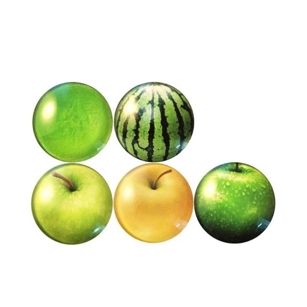 

fridge magnets 5pcs fruit glass refrigerator magnet early education toys home decoration (random pattern)