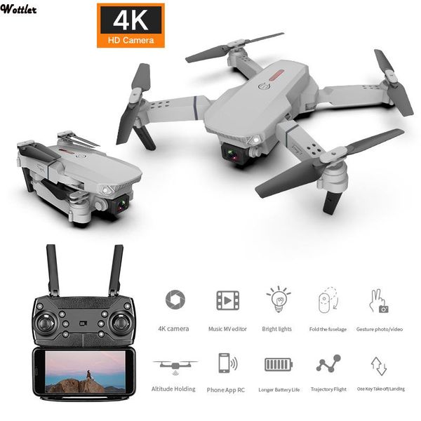 

e88 rc drone 4k hd dual camera professional aerial pgraphy wifi fpv foldable quadcopter height hold drontoy