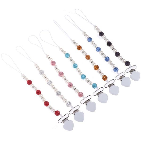 

pacifiers# crystal baby kids plastic beaded pacifier clip teether dummy strap chain 1 pack