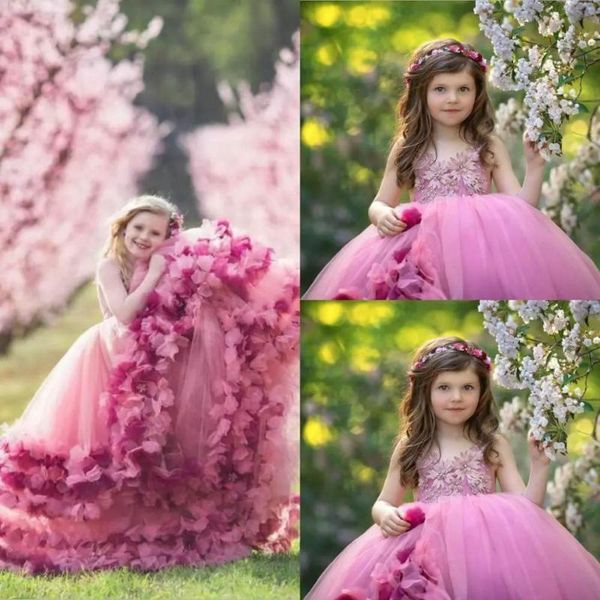 

girl's dresses ball gown flower girl lace floral pearls v neck gilrs pageant dress little kids first communion, Red;yellow