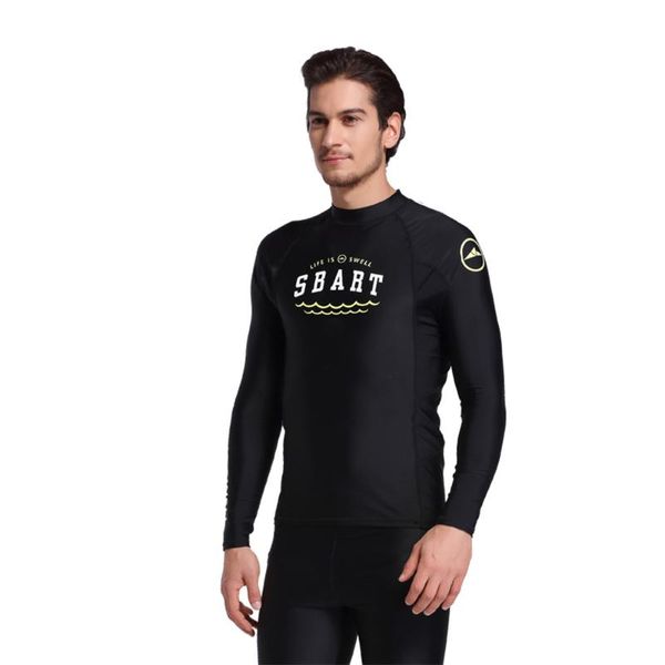 

one-piece suits sbart 1pc rash guard men long sleeve swimming t shirts male wetsuits swimwear surfing sailing clothes swimsuits 2021 dco