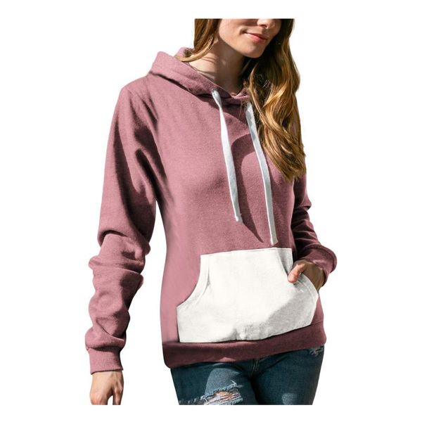 

women's hoodies & sweatshirts 40# autumn patchwork print hoodie women casual long sleeve drawstring pocket sweatshirt plus size pullove, Black