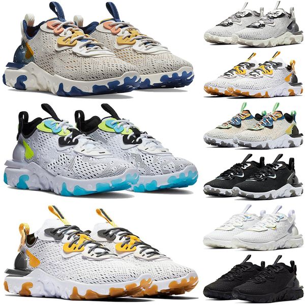 

react vision element 55 87 men women running shoes triple black white iridescent phantom light orewood brown vast grey mens trainers sports