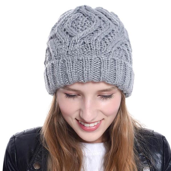 

beanies winter women hat autumn handmade female warm cap knitted beanie girl hats woman bonnet femme chunky thick stretchy