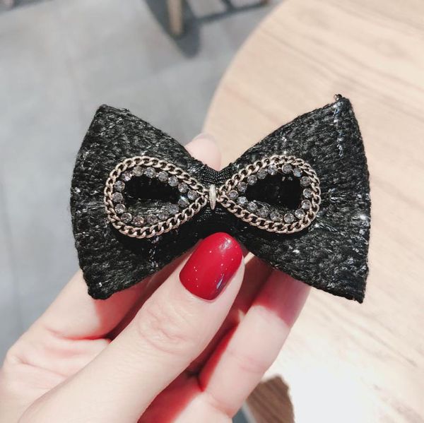 

hair clips & barrettes retro crystal bow clip luxury fabric cloth rhinestone jewelry hairpins girls elegant wedding headpiece accessories, Golden;silver