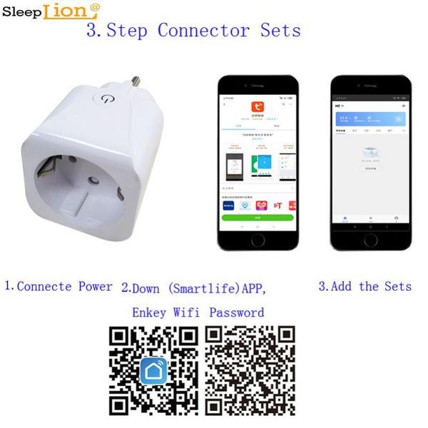 

sleeplion app wifi smart socket plug 110v 220v power switch outlet smart home wireless eu/us/uk plug