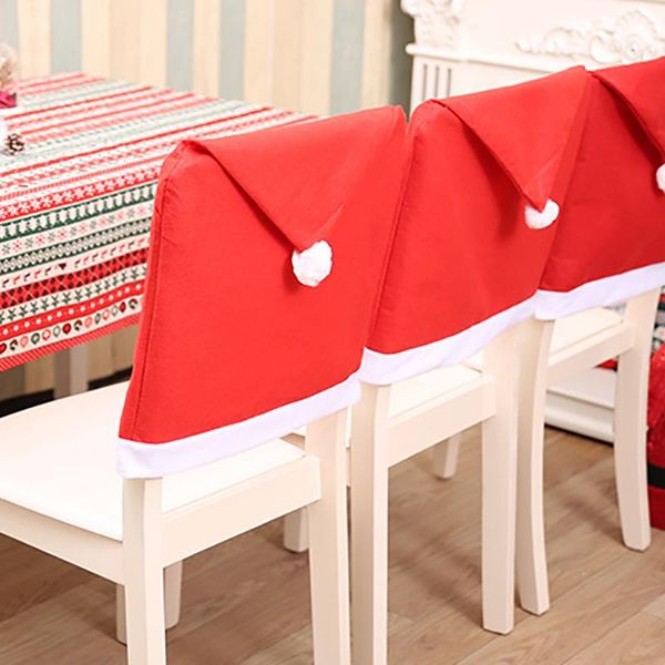 

chair covers home decoration santa claus christmas cover diy year cap of corners
