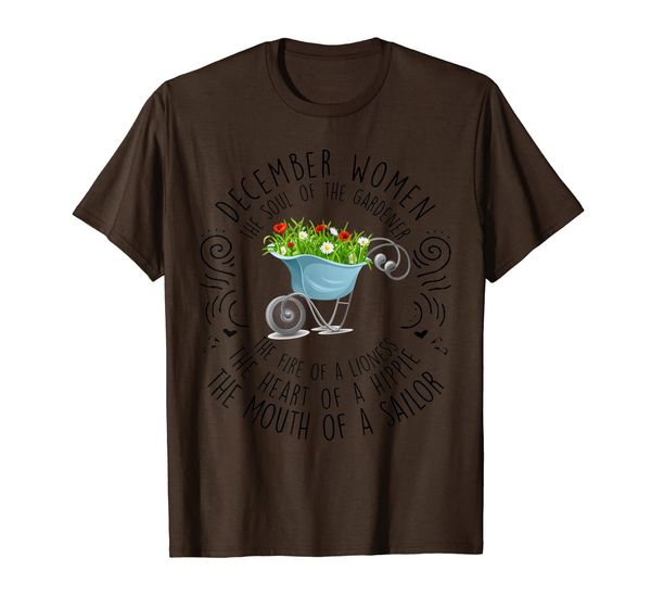 

december woman the soul of a gardener tshirt, White;black